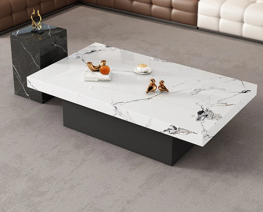 Clear Rectangular Coffee Table Italian Antique Aesthetic Standing Coffee Table Modern Organizer Kaffee Tische Patio Furniture - PatioLix