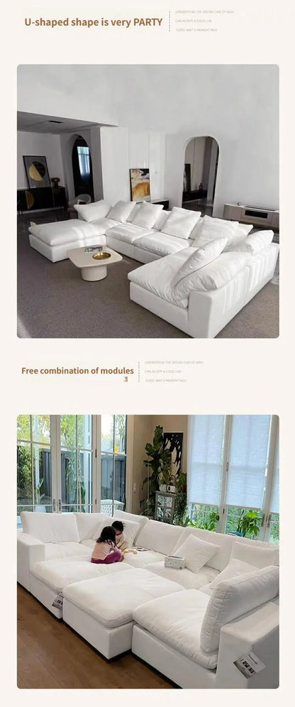 Cloud Depth Sofa with Down - filled Cushions, White Goose Down Filling, Removable and Dry Cleanable, Suitable for Living Room. - PatioLix