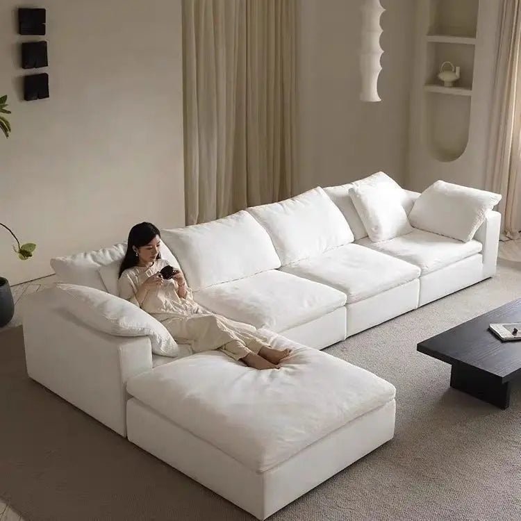 Cloud Depth Sofa with Down - filled Cushions, White Goose Down Filling, Removable and Dry Cleanable, Suitable for Living Room. - PatioLix