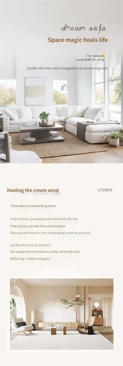 Cloud Depth Sofa with Down - filled Cushions, White Goose Down Filling, Removable and Dry Cleanable, Suitable for Living Room. - PatioLix