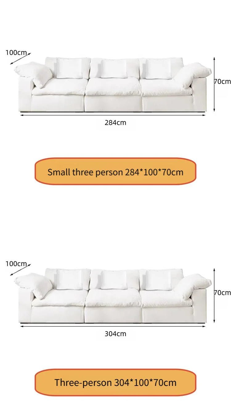 Cloud Depth Sofa with Down - filled Cushions, White Goose Down Filling, Removable and Dry Cleanable, Suitable for Living Room. - PatioLix