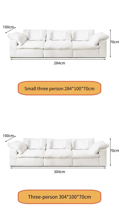 Cloud Depth Sofa with Down - filled Cushions, White Goose Down Filling, Removable and Dry Cleanable, Suitable for Living Room. - PatioLix