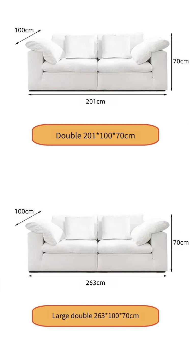 Cloud Depth Sofa with Down - filled Cushions, White Goose Down Filling, Removable and Dry Cleanable, Suitable for Living Room. - PatioLix