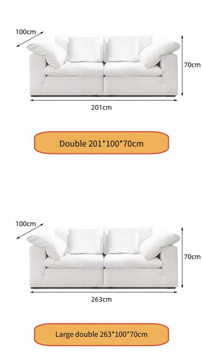 Cloud Depth Sofa with Down - filled Cushions, White Goose Down Filling, Removable and Dry Cleanable, Suitable for Living Room. - PatioLix