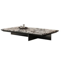 Creativity Rectangle modern simple living room home villa Italian light luxury high - end luxury stone coffee table - PatioLix