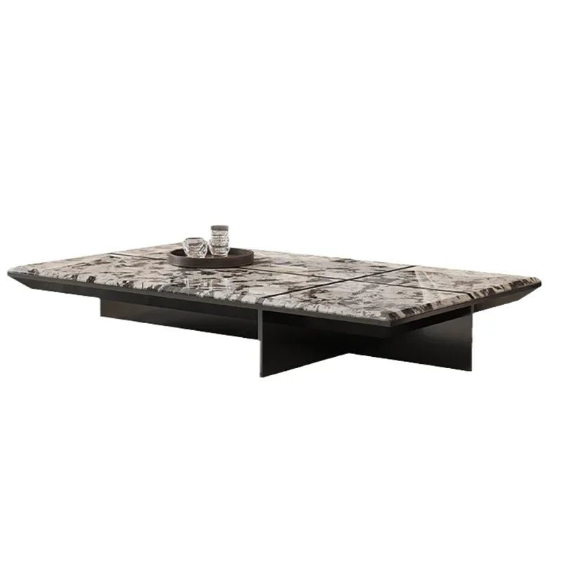Creativity Rectangle modern simple living room home villa Italian light luxury high - end luxury stone coffee table - PatioLix