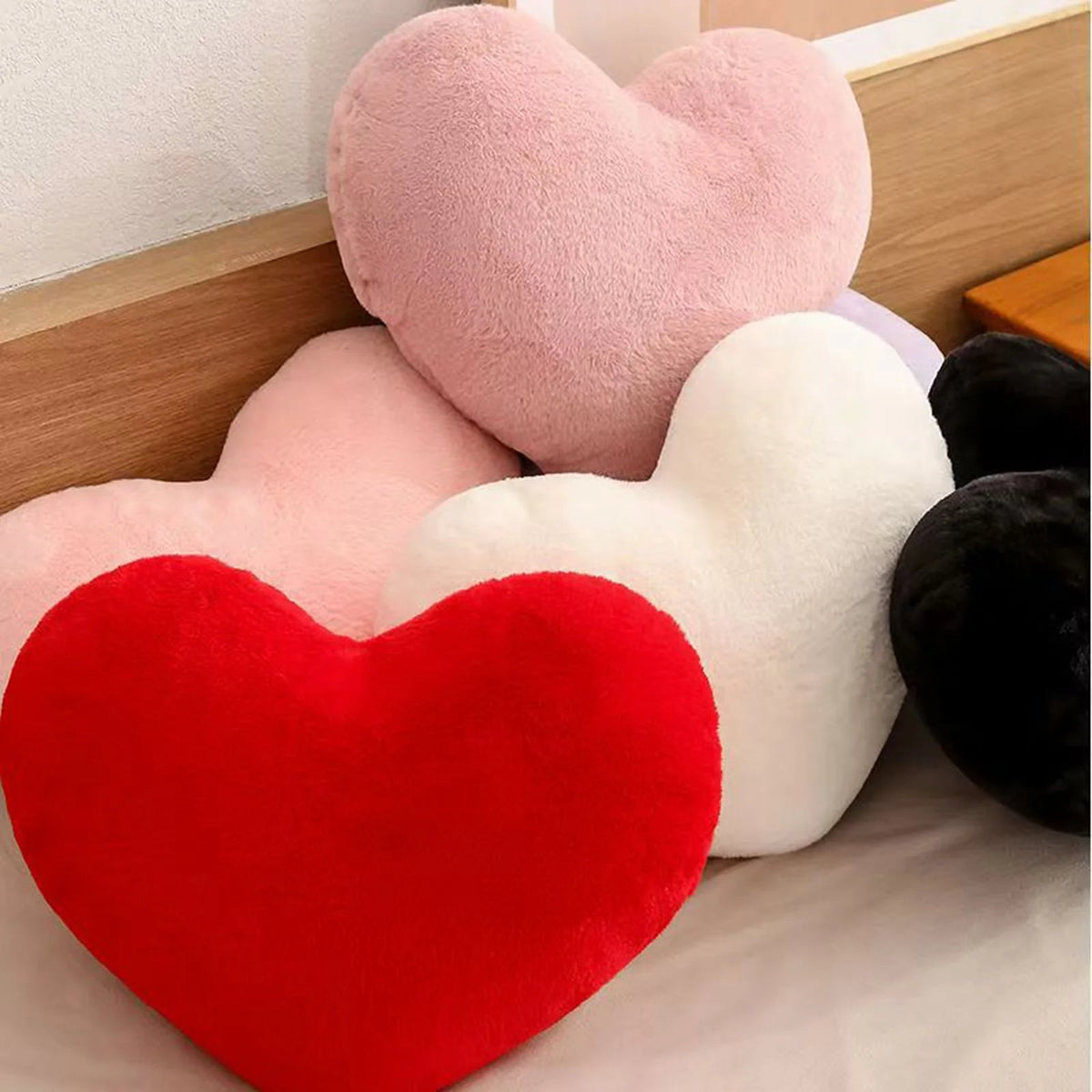 Cute Heart Shaped Pillow Soft Plush Throw Pillows Living Room Decor Valentines Day Wedding Gifts Love Pillow Heart Sofa Cushion - PatioLix