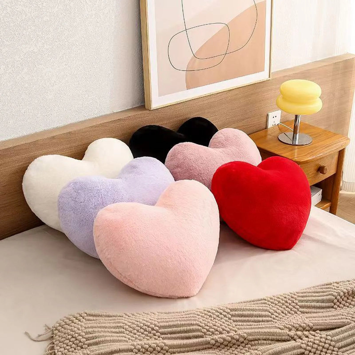 Cute Heart Shaped Pillow Soft Plush Throw Pillows Living Room Decor Valentines Day Wedding Gifts Love Pillow Heart Sofa Cushion - PatioLix