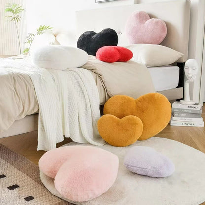 Cute Heart Shaped Pillow Soft Plush Throw Pillows Living Room Decor Valentines Day Wedding Gifts Love Pillow Heart Sofa Cushion - PatioLix