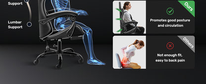 Racing Style Gaming Chair Swivel Recliner Adjustable Height Ergonomic Office Computer Chair Red Black