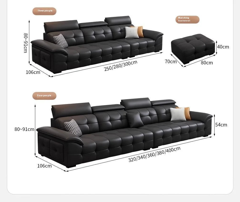 Dareko Design Modern Style Leather Sofa Modern Minimalist Large Unit Living Room Large Flat Floor - PatioLix