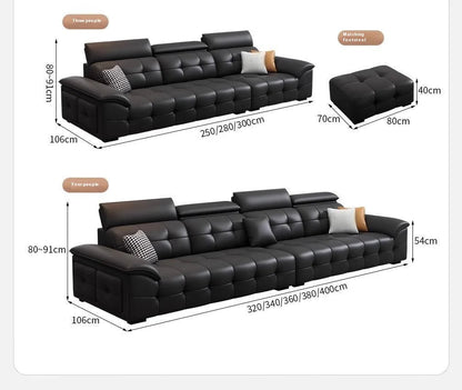 Dareko Design Modern Style Leather Sofa Modern Minimalist Large Unit Living Room Large Flat Floor - PatioLix