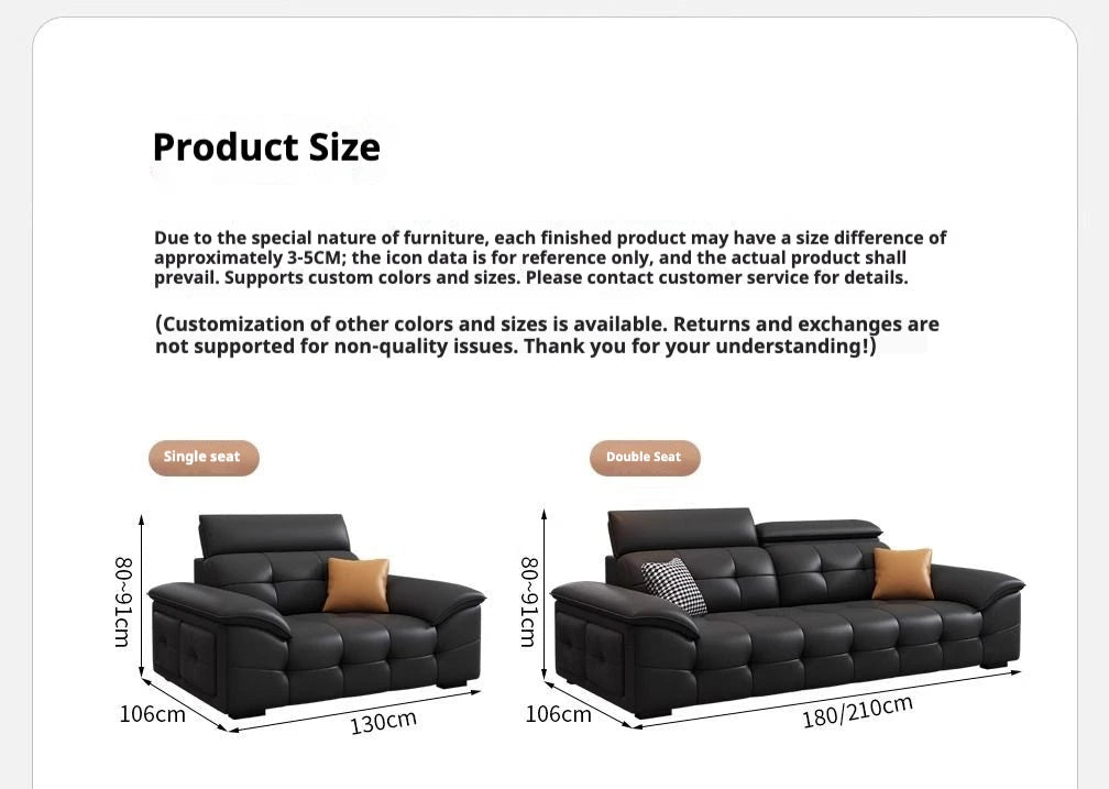 Dareko Design Modern Style Leather Sofa Modern Minimalist Large Unit Living Room Large Flat Floor - PatioLix