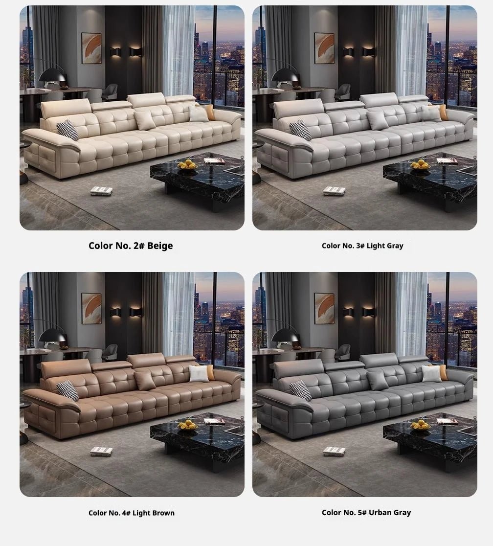 Dareko Design Modern Style Leather Sofa Modern Minimalist Large Unit Living Room Large Flat Floor - PatioLix