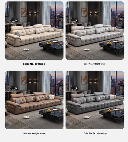 Dareko Design Modern Style Leather Sofa Modern Minimalist Large Unit Living Room Large Flat Floor - PatioLix