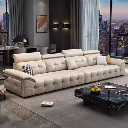 Dareko Design Modern Style Leather Sofa Modern Minimalist Large Unit Living Room Large Flat Floor - PatioLix