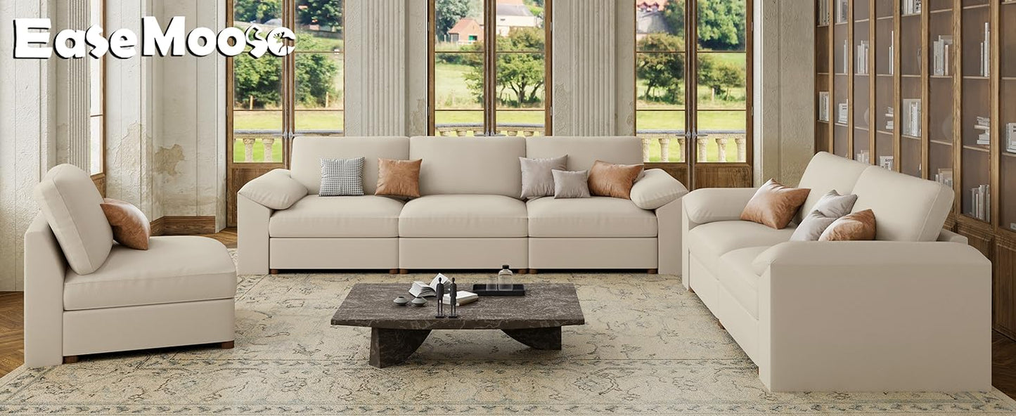 Oversized Modular Sectional Sofa,Cloud Couch Deep Seat Sofa Cushion Covers Removable,Oversized Sectional Couches for Living Room