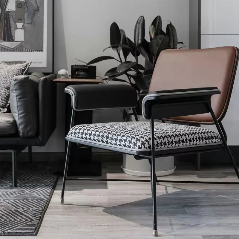 Design Fabric Vintage Fauteluil Scandinavian French Style Antique Luxury Leather Living Room Modern Armchair - PatioLix