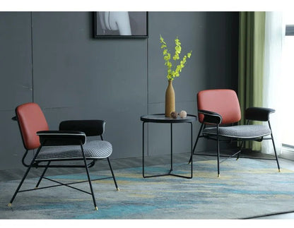 Design Fabric Vintage Fauteluil Scandinavian French Style Antique Luxury Leather Living Room Modern Armchair - PatioLix