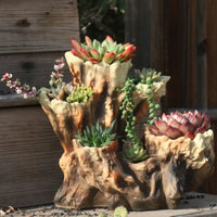 American Broken Root Shape Succulent Resin Flower Pot Outdoor Balcony Furnishing Crafts Garden Villa Vase Ornaments Decoration