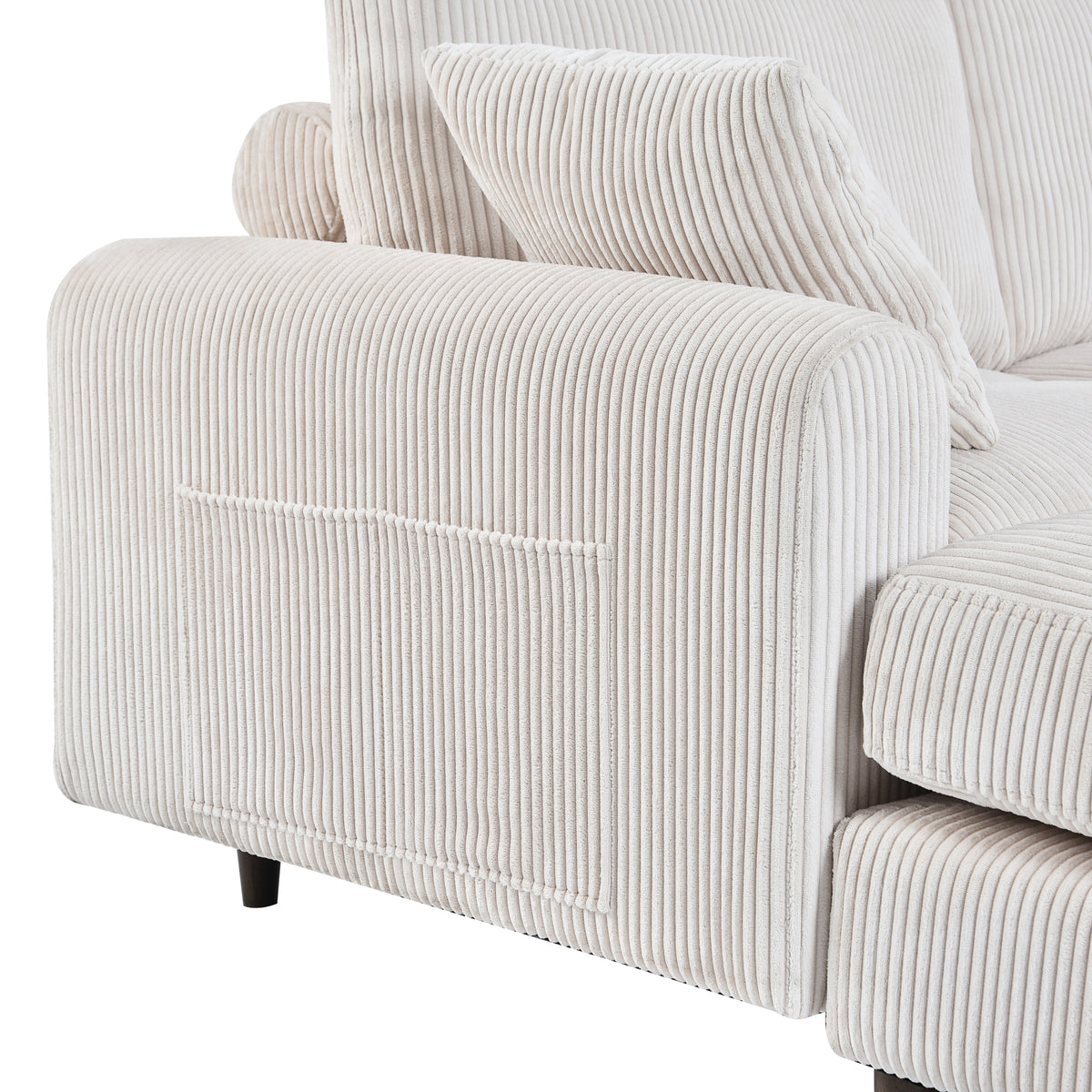 U-Shaped Convertible Modern Corduroy Sectional Sofa Set with Pillows and Footstool, 6-Seat Oversized Sofa for Living Room,