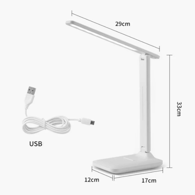 Eye Protection Touch USB Charge 3 Color Dimmable Touch Foldable Desk Lamp Night Light Adjustable Desk Lamp For Reading Study - PatioLix