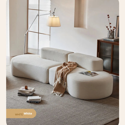 Fabric Sofa, Cashew Shape Compression Couch with High - Resilience Foam, Velvet Upholstery, Non - Deformation, Roll - Pack Design - PatioLix