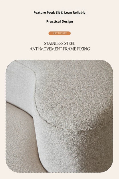 Fabric Sofa, Cashew Shape Compression Couch with High - Resilience Foam, Velvet Upholstery, Non - Deformation, Roll - Pack Design - PatioLix