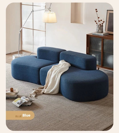 Fabric Sofa, Cashew Shape Compression Couch with High - Resilience Foam, Velvet Upholstery, Non - Deformation, Roll - Pack Design - PatioLix