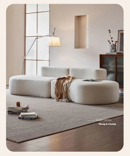 Fabric Sofa, Cashew Shape Compression Couch with High - Resilience Foam, Velvet Upholstery, Non - Deformation, Roll - Pack Design - PatioLix