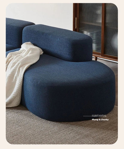 Fabric Sofa, Cashew Shape Compression Couch with High - Resilience Foam, Velvet Upholstery, Non - Deformation, Roll - Pack Design - PatioLix