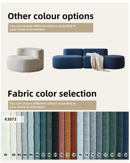 Fabric Sofa, Cashew Shape Compression Couch with High - Resilience Foam, Velvet Upholstery, Non - Deformation, Roll - Pack Design - PatioLix