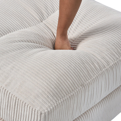 U-Shaped Convertible Modern Corduroy Sectional Sofa Set with Pillows and Footstool, 6-Seat Oversized Sofa for Living Room,