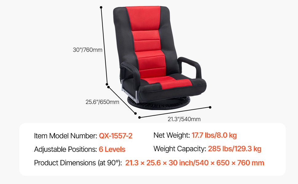 SucceBuy Floor Chair Recycled Foam Folding Sofa Chair Multifunctional Floor Chair with Back Support Ideal for Sleeping Reading