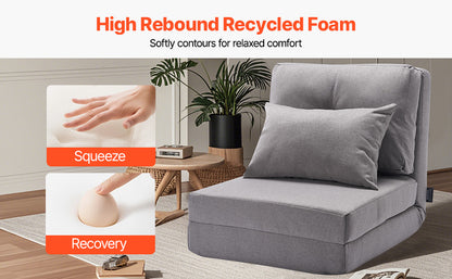SucceBuy Floor Chair Recycled Foam Folding Sofa Chair Multifunctional Floor Chair with Back Support Ideal for Sleeping Reading