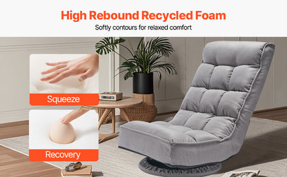 SucceBuy Floor Chair Recycled Foam Folding Sofa Chair Multifunctional Floor Chair with Back Support Ideal for Sleeping Reading