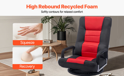 SucceBuy Floor Chair Recycled Foam Folding Sofa Chair Multifunctional Floor Chair with Back Support Ideal for Sleeping Reading