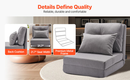 SucceBuy Floor Chair Recycled Foam Folding Sofa Chair Multifunctional Floor Chair with Back Support Ideal for Sleeping Reading