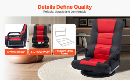 SucceBuy Floor Chair Recycled Foam Folding Sofa Chair Multifunctional Floor Chair with Back Support Ideal for Sleeping Reading