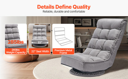 SucceBuy Floor Chair Recycled Foam Folding Sofa Chair Multifunctional Floor Chair with Back Support Ideal for Sleeping Reading