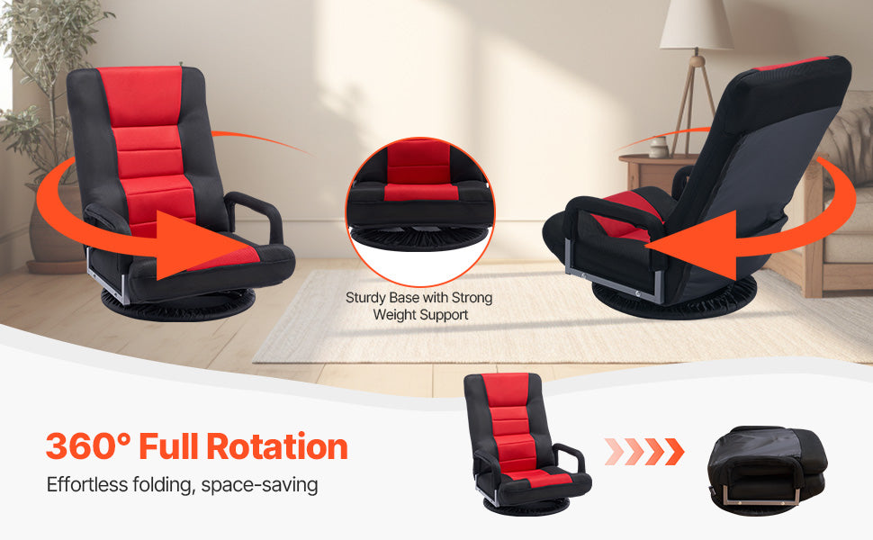 SucceBuy Floor Chair Recycled Foam Folding Sofa Chair Multifunctional Floor Chair with Back Support Ideal for Sleeping Reading