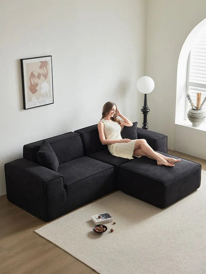 Frameless Tofu Block Sofa, Wabi - Sabi Chenille Fabric with 5 - Zone Support, Heavy - Duty & High - Density Foam, Minimalist Design - PatioLix