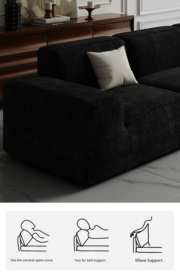 Frameless Tofu Block Sofa, Wabi - Sabi Chenille Fabric with 5 - Zone Support, Heavy - Duty & High - Density Foam, Minimalist Design - PatioLix