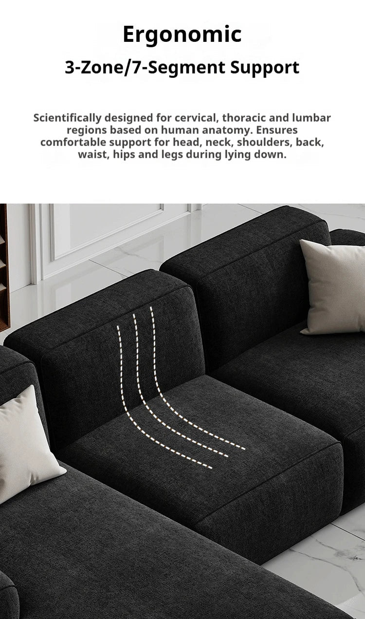 Frameless Tofu Block Sofa, Wabi - Sabi Chenille Fabric with 5 - Zone Support, Heavy - Duty & High - Density Foam, Minimalist Design - PatioLix