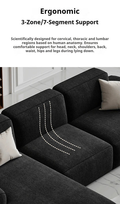 Frameless Tofu Block Sofa, Wabi - Sabi Chenille Fabric with 5 - Zone Support, Heavy - Duty & High - Density Foam, Minimalist Design - PatioLix