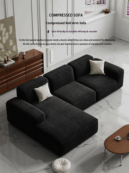 Frameless Tofu Block Sofa, Wabi - Sabi Chenille Fabric with 5 - Zone Support, Heavy - Duty & High - Density Foam, Minimalist Design - PatioLix