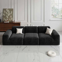 Frameless Tofu Block Sofa, Wabi - Sabi Chenille Fabric with 5 - Zone Support, Heavy - Duty & High - Density Foam, Minimalist Design - PatioLix