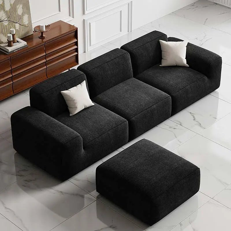 Frameless Tofu Block Sofa, Wabi - Sabi Chenille Fabric with 5 - Zone Support, Heavy - Duty & High - Density Foam, Minimalist Design - PatioLix