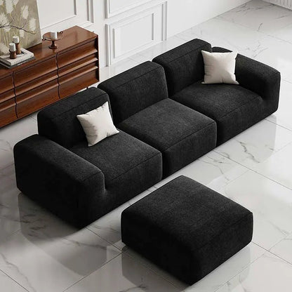 Frameless Tofu Block Sofa, Wabi - Sabi Chenille Fabric with 5 - Zone Support, Heavy - Duty & High - Density Foam, Minimalist Design - PatioLix