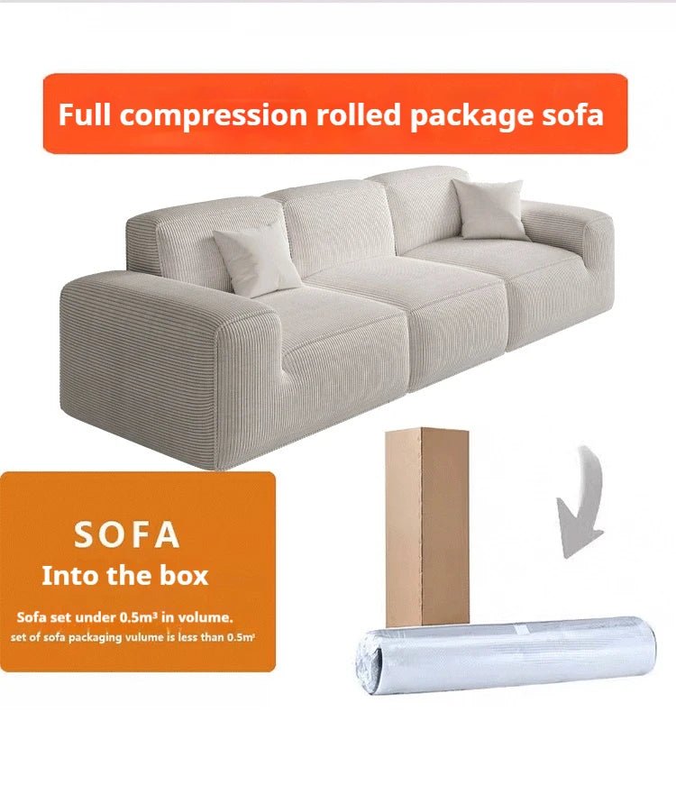 Frameless Tofu Block Sofa, Wabi - Sabi Chenille Fabric with 5 - Zone Support, Heavy - Duty & High - Density Foam, Minimalist Design - PatioLix